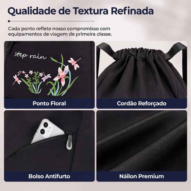 ✨Mochila de cordão vintage dobrável para mulheres