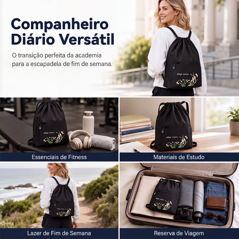 ✨Mochila de cordão vintage dobrável para mulheres