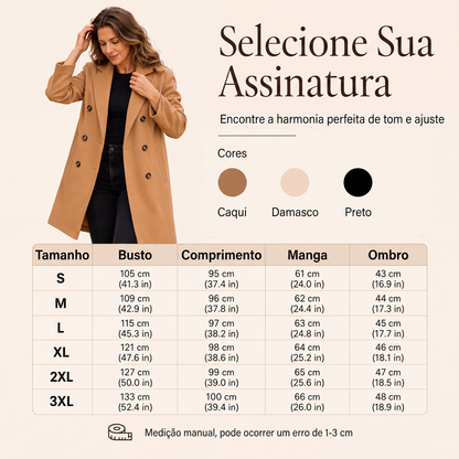 ✨Casaco de lã mista trespassado para mulher