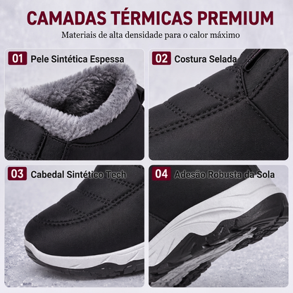 Botas de neve masculinas de inverno quentes, sem cadarço