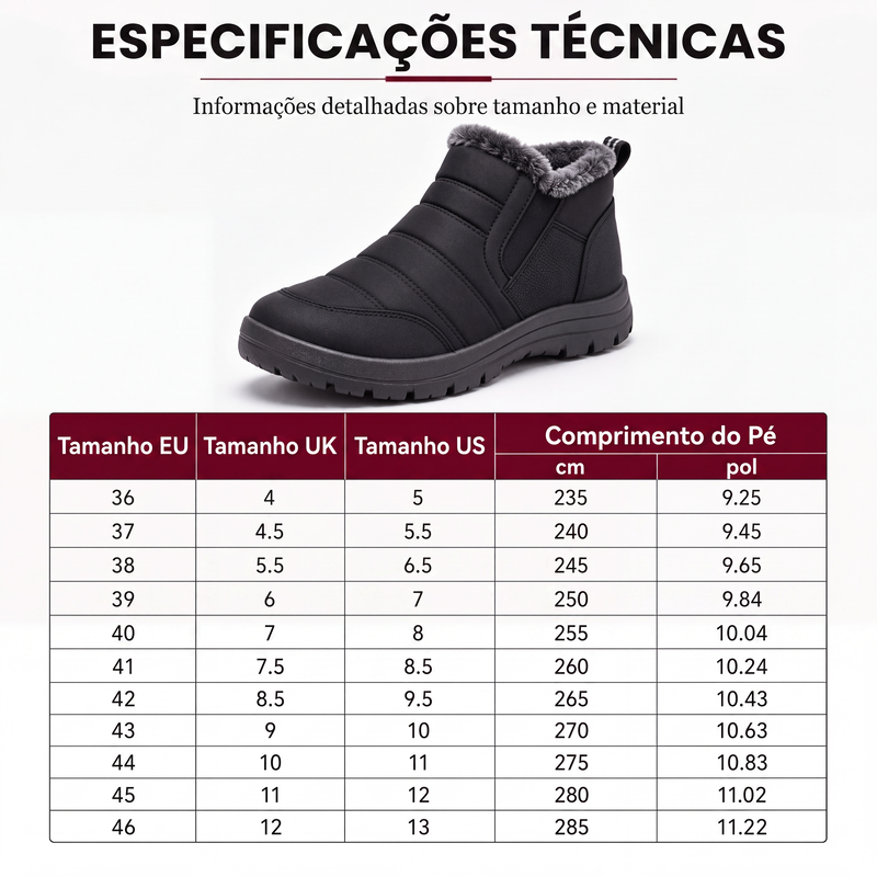 Botas de neve masculinas de inverno quentes, sem cadarço