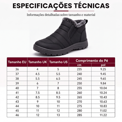 Botas de neve masculinas de inverno quentes, sem cadarço