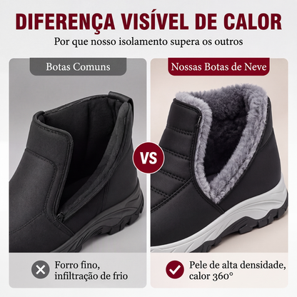 Botas de neve masculinas de inverno quentes, sem cadarço