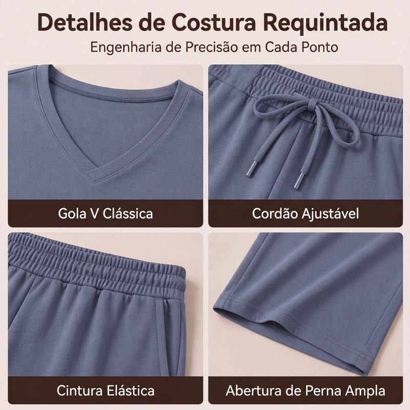 ✨👗Conjunto de 2 peças de top e calças casuais femininas para descanso