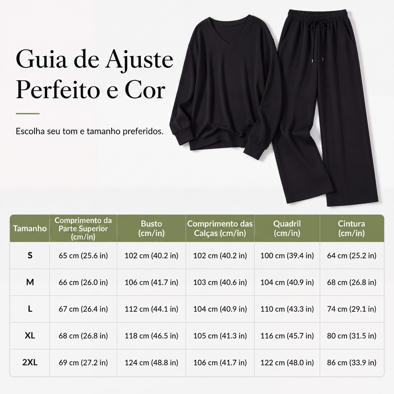 ✨👗Conjunto de 2 peças de top e calças casuais femininas para descanso