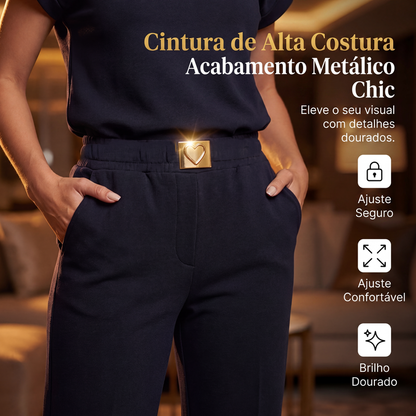 ✨👗Conjunto de 2 peças: blusa casual e calça feminina