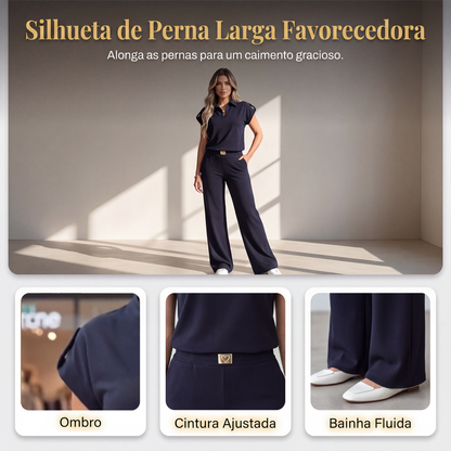 ✨👗Conjunto de 2 peças: blusa casual e calça feminina
