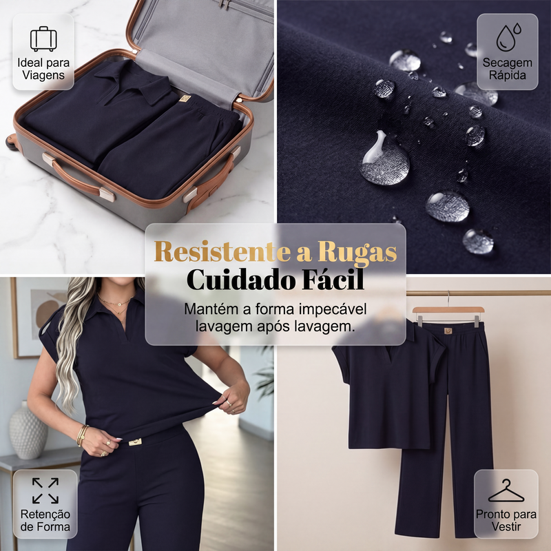 ✨👗Conjunto de 2 peças: blusa casual e calça feminina