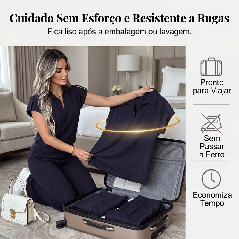 ✨👗Conjunto de 2 peças: blusa casual e calça feminina