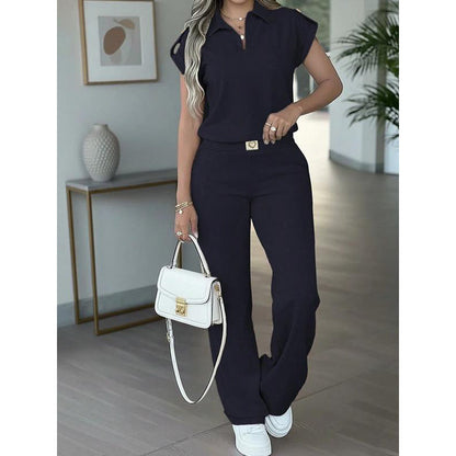 ✨👗Conjunto de 2 peças: blusa casual e calça feminina