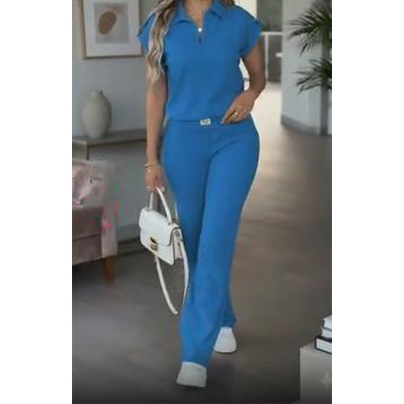 ✨👗Conjunto de 2 peças: blusa casual e calça feminina