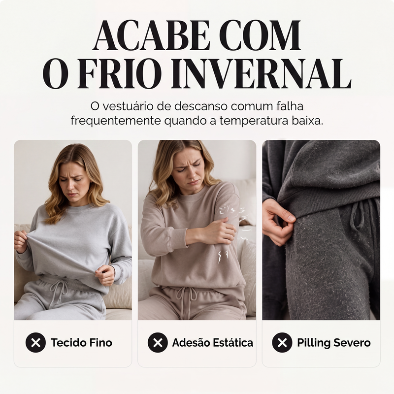 ✨👗Conjunto de moletom com capuz e calça de trança de pelúcia para mulher