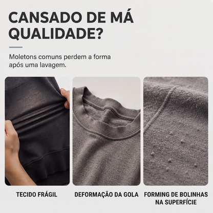Moletom gola careca com estampa xadrez para homem