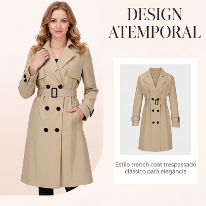 ✨👚Casaco Trench Casual de Botões Duplos para Mulher