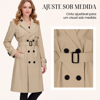 ✨👚Casaco Trench Casual de Botões Duplos para Mulher