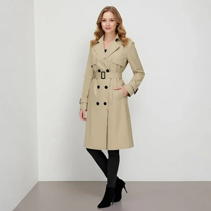 ✨👚Casaco Trench Casual de Botões Duplos para Mulher
