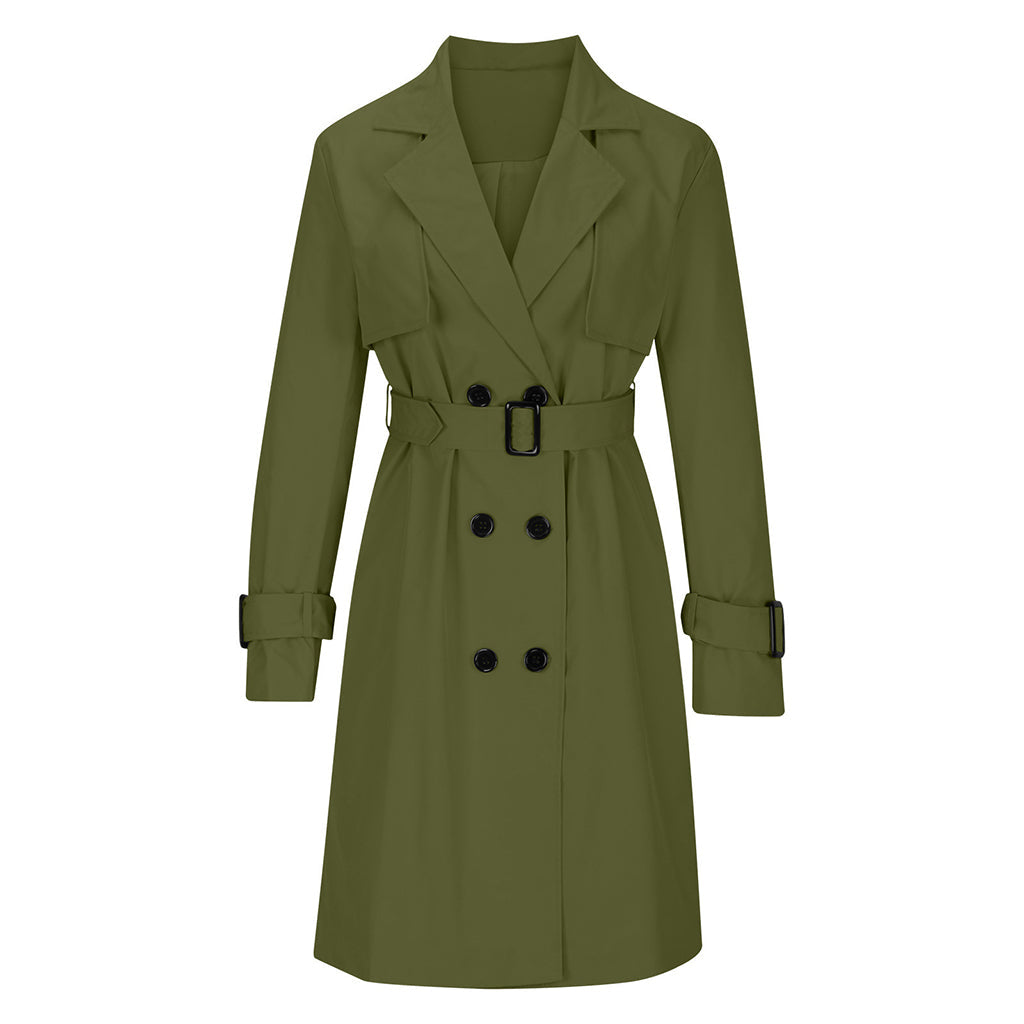 ✨👚Casaco Trench Casual de Botões Duplos para Mulher