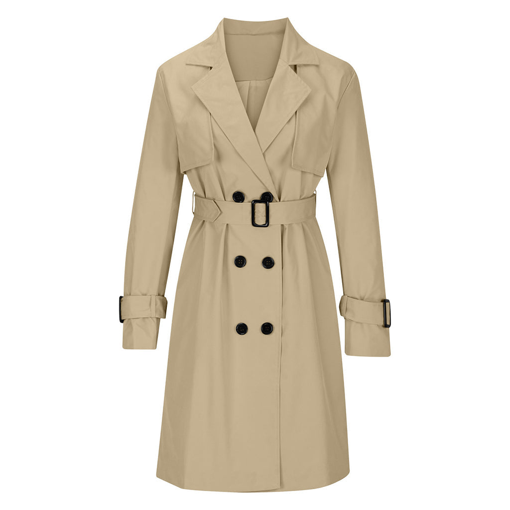 ✨👚Casaco Trench Casual de Botões Duplos para Mulher