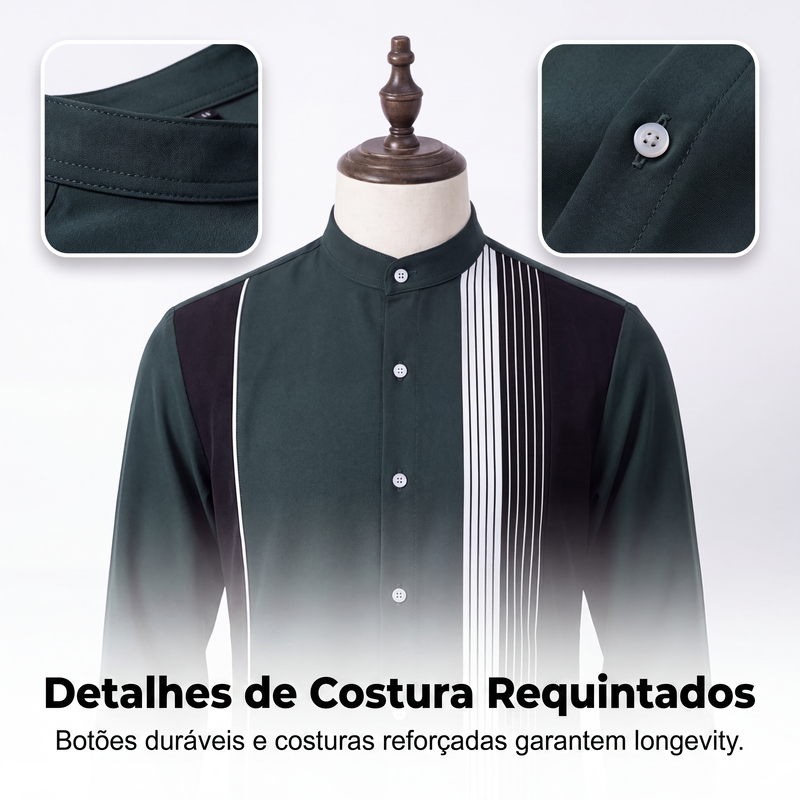 Conjunto masculino de 2 peças: camisa listrada e calças