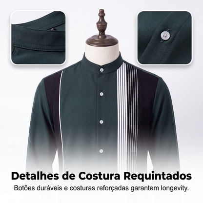 Conjunto masculino de 2 peças: camisa listrada e calças