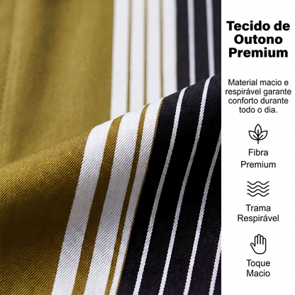 Conjunto masculino de 2 peças: camisa listrada e calças