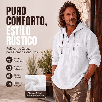✨Camisa masculina casual de manga comprida com capuz