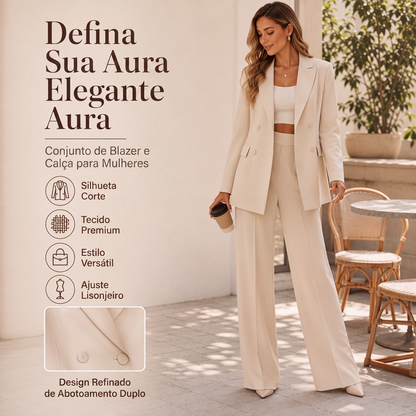 ✨👗Conjunto de 2 peças feminino: blazer elegante e calça