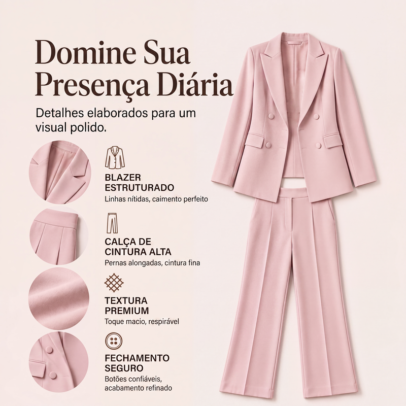 ✨👗Conjunto de 2 peças feminino: blazer elegante e calça