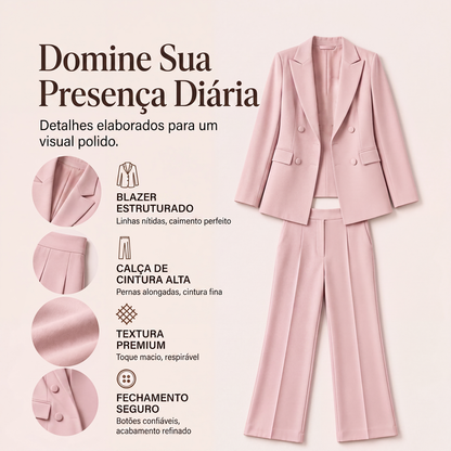 ✨👗Conjunto de 2 peças feminino: blazer elegante e calça