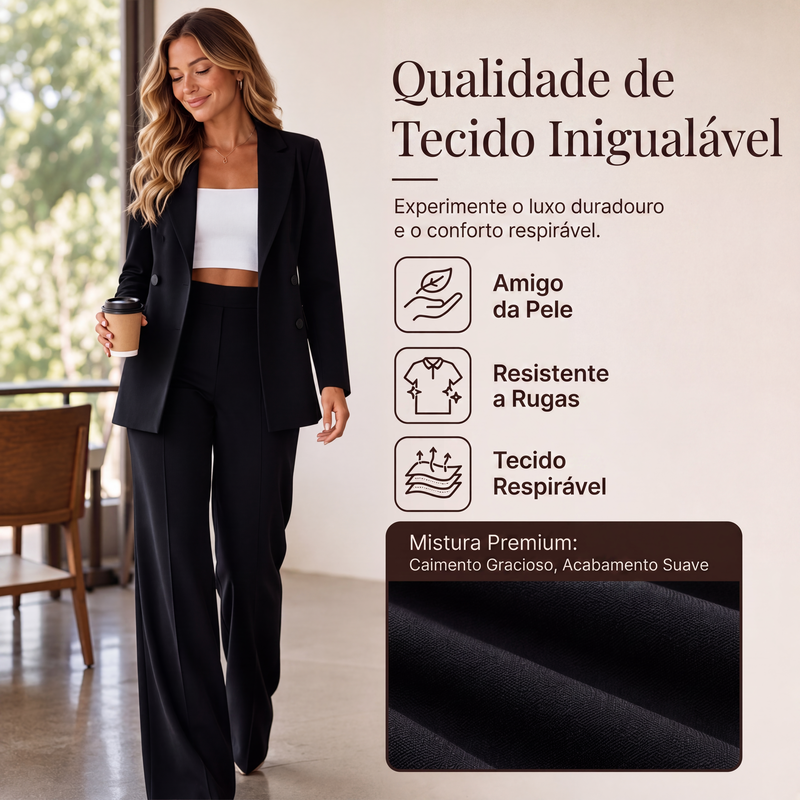 ✨👗Conjunto de 2 peças feminino: blazer elegante e calça
