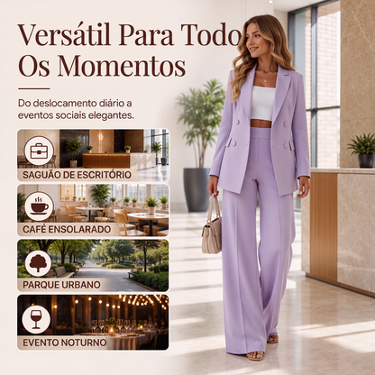 ✨👗Conjunto de 2 peças feminino: blazer elegante e calça