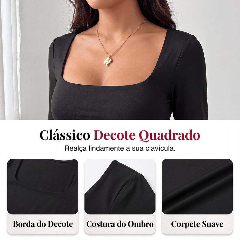 ✨👗Macacão feminino casual de gola quadrada e pernas largas