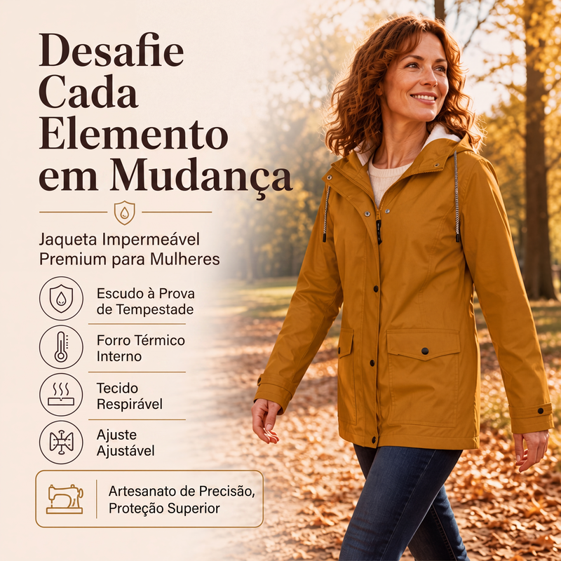 ✨👚Jaqueta feminina com capuz, forro de pelúcia e resistente ao vento