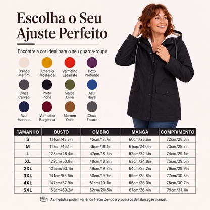 ✨👚Jaqueta feminina com capuz, forro de pelúcia e resistente ao vento