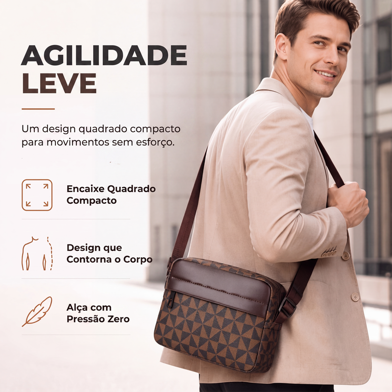 ✨Bolsa transversal quadrada de couro PU para homens