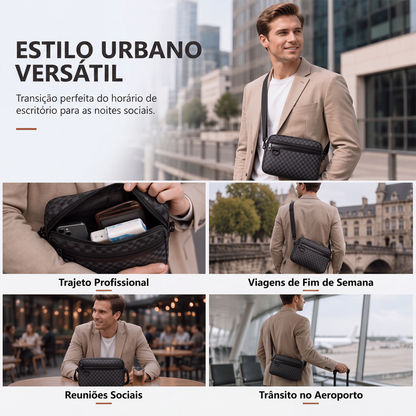 ✨Bolsa transversal quadrada de couro PU para homens