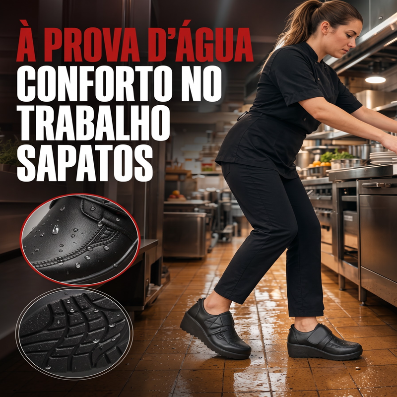 ✨Sapatos de trabalho confortáveis e impermeáveis