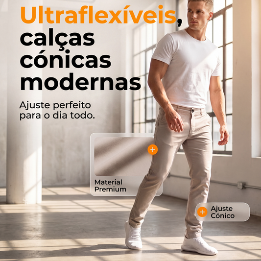 ✨Calça moderna de cintura baixa com perna slim