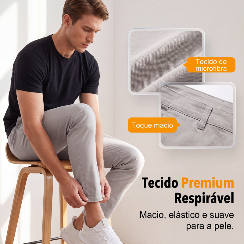 ✨Calça moderna de cintura baixa com perna slim