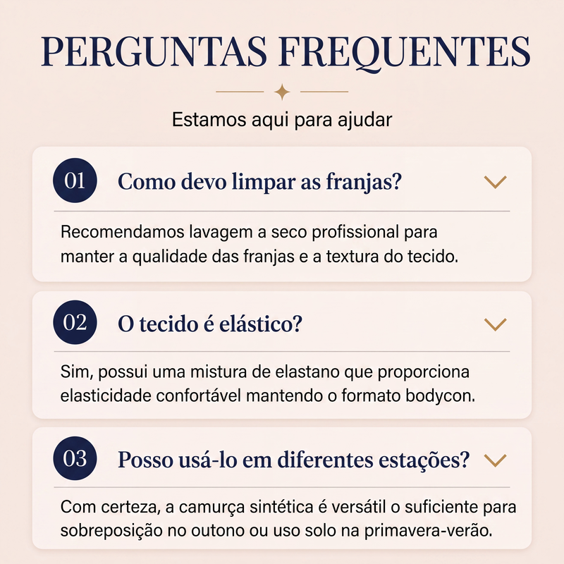 ✨👗Vestido de franja com meio zíper e corte justo para mulher