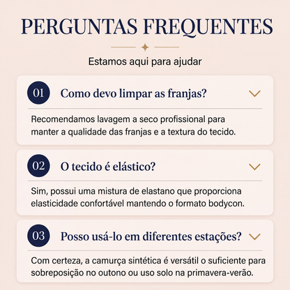 ✨👗Vestido de franja com meio zíper e corte justo para mulher