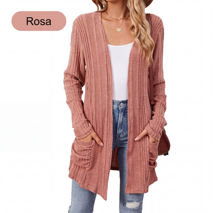 ✨👚Casaco de malha casual feminino de manga comprida com abertura frontal