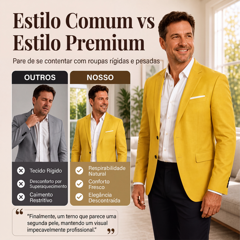 ✨Blazer masculino clássico de dois botões com corte slim