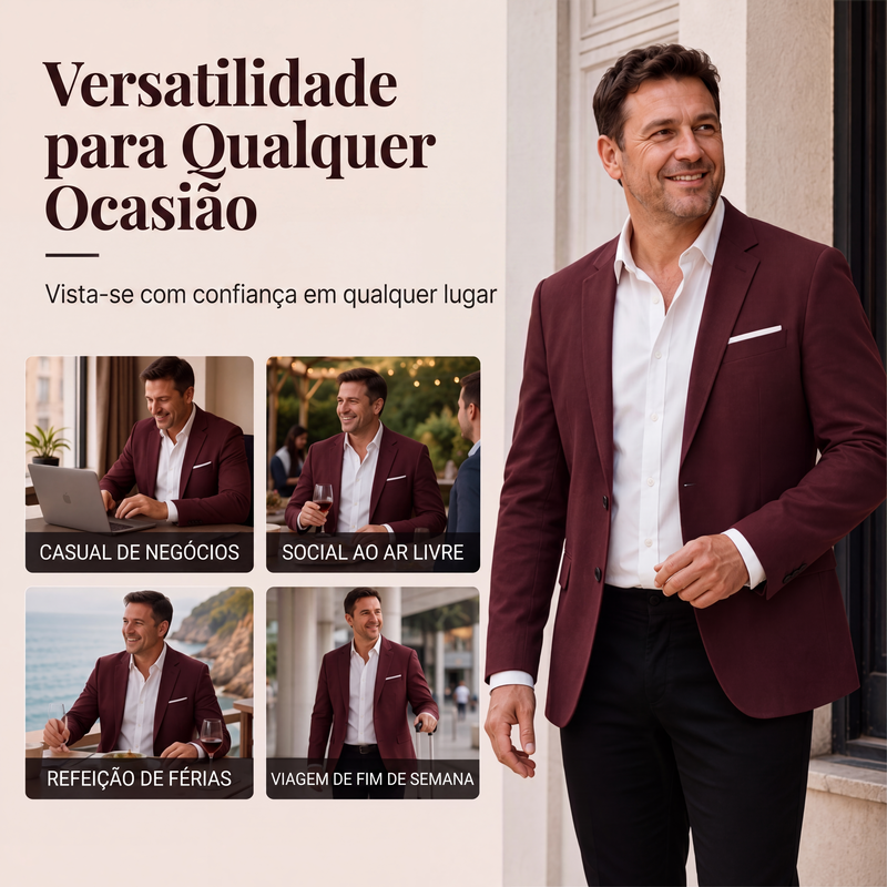✨Blazer masculino clássico de dois botões com corte slim