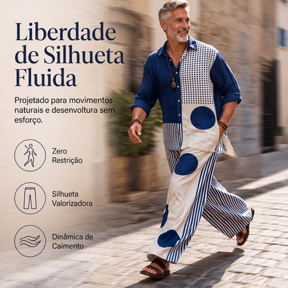 ✨Conjunto de 2 peças masculino retrô de corte solto