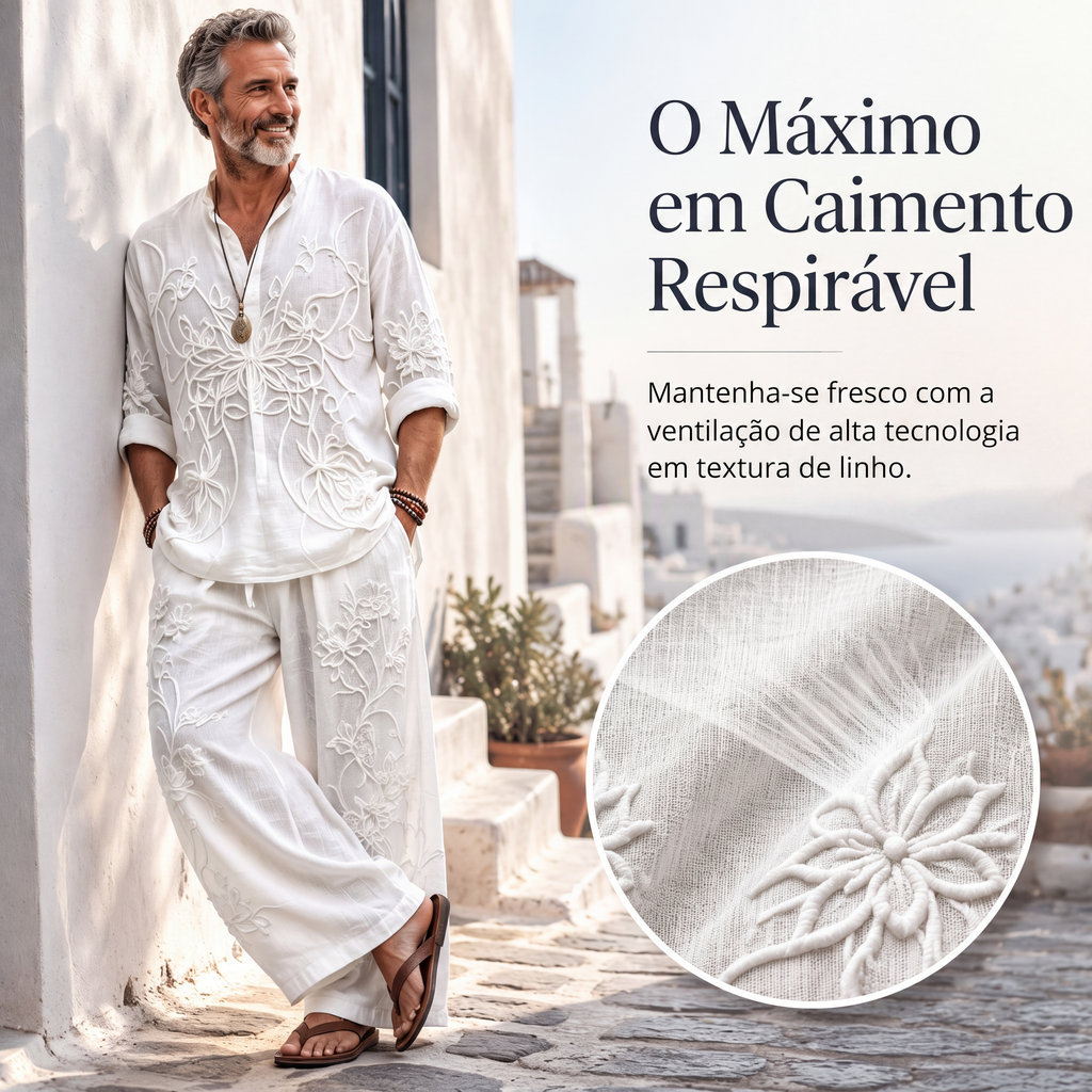 ✨Conjunto de 2 peças masculino retrô de corte solto