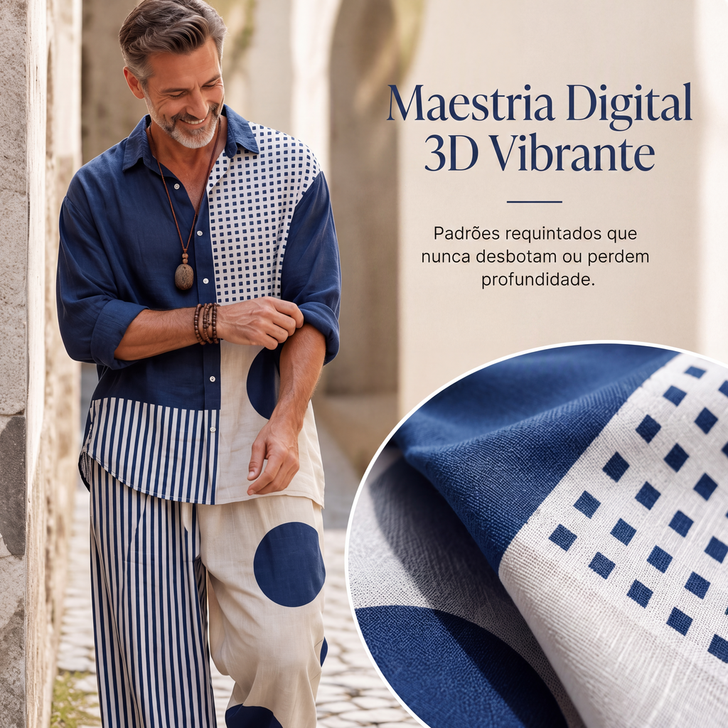 ✨Conjunto de 2 peças masculino retrô de corte solto