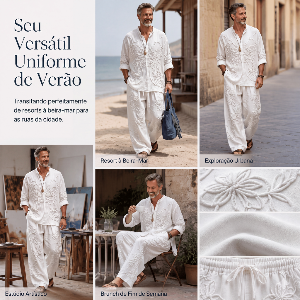 ✨Conjunto de 2 peças masculino retrô de corte solto