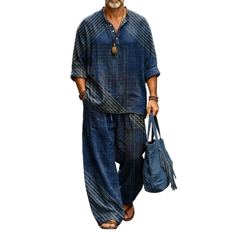 ✨Conjunto de 2 peças masculino retrô de corte solto