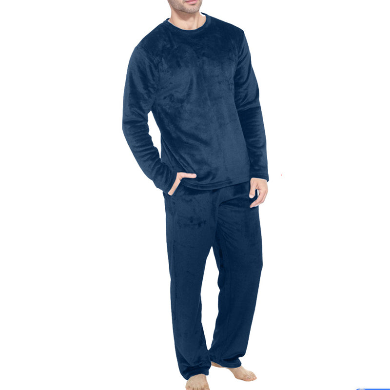 Conjunto de Pijama Térmico Aconchegante de Veludo para Homem